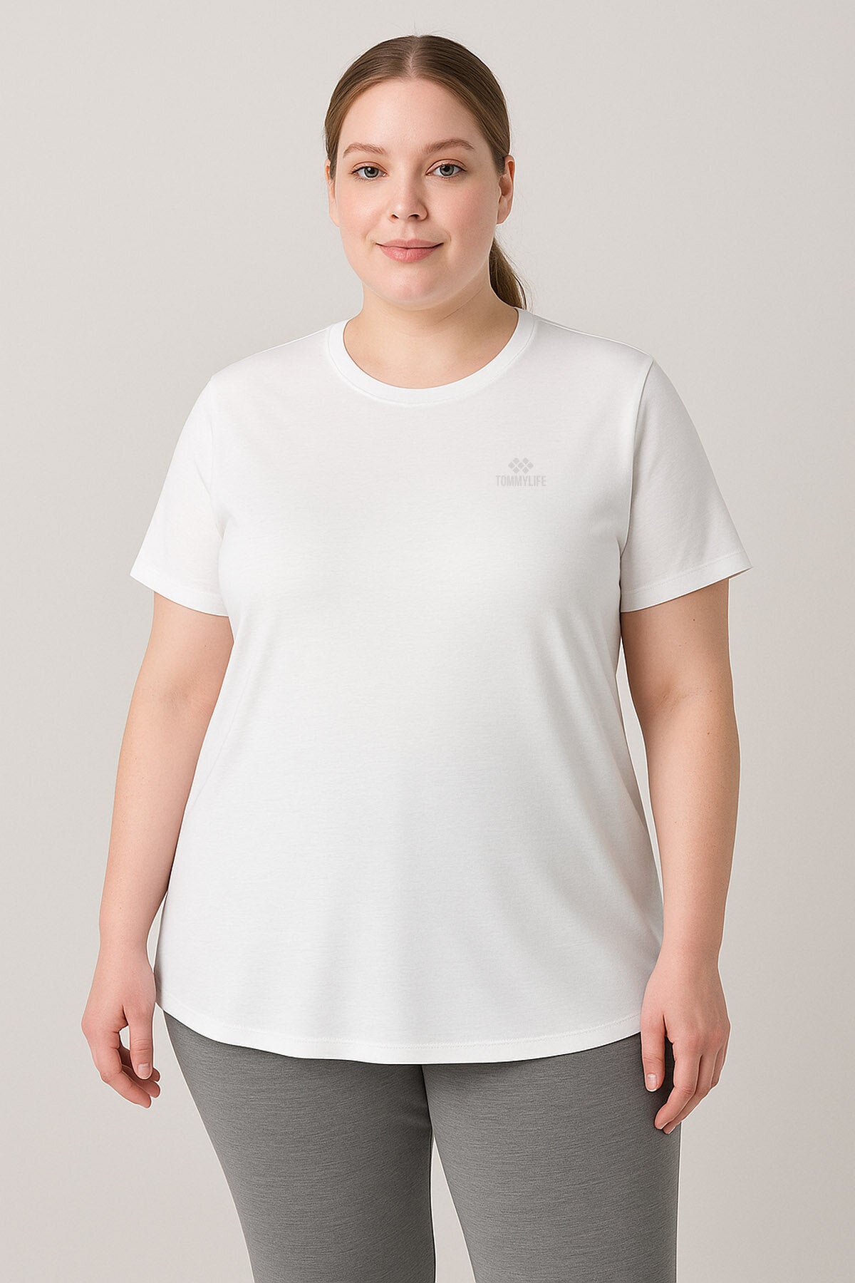 Image of Tricou confortabil pentru femei, alb-negru, mărime mare, set de 2 bucăți - 97308