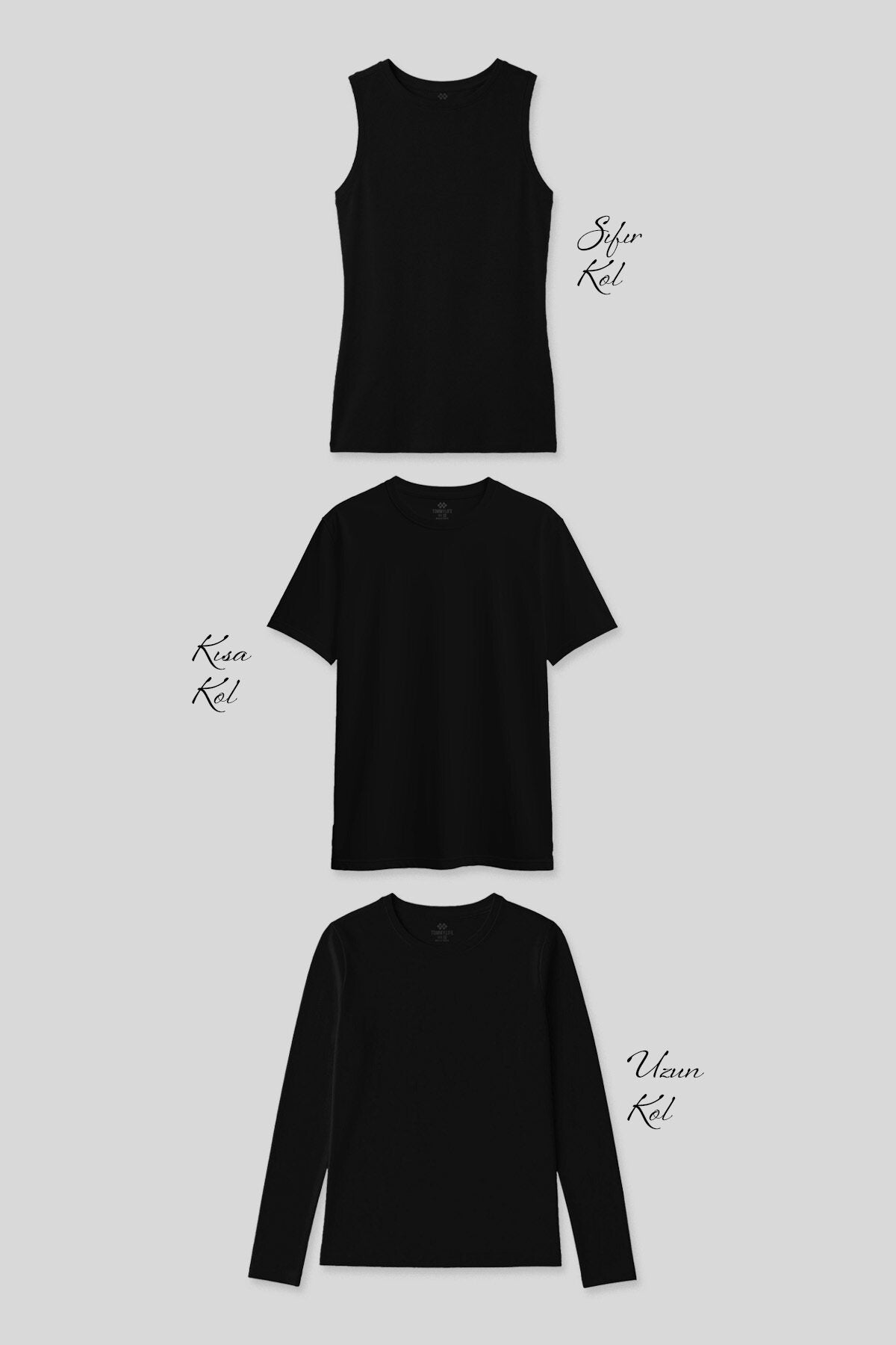 Image of Basic O Yaka 3’lü Paket Siyah Kadın T-Shirt