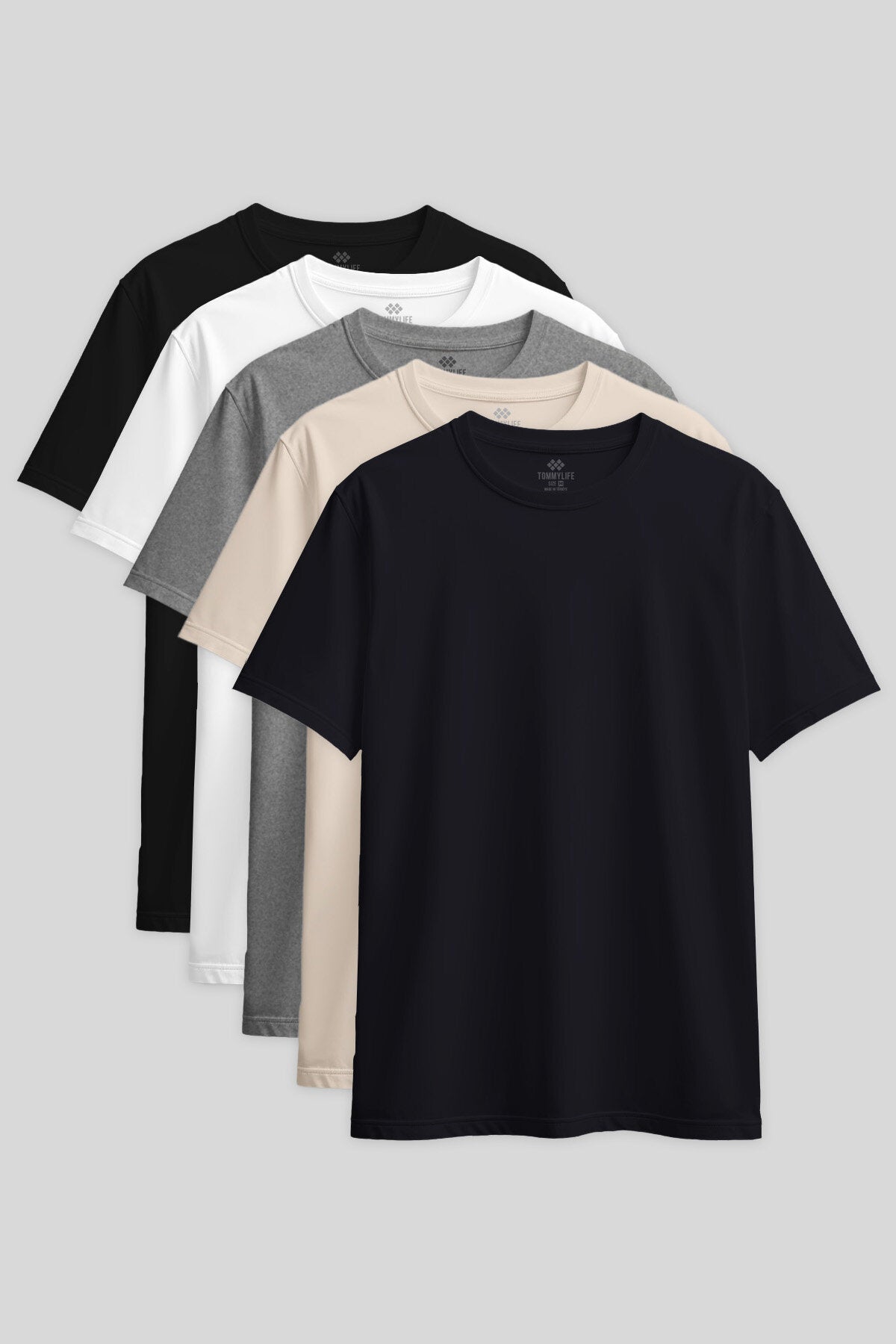 Image of Standart Fit Basic O Yaka 5'li Paket Kadın T-Shirt - 97311