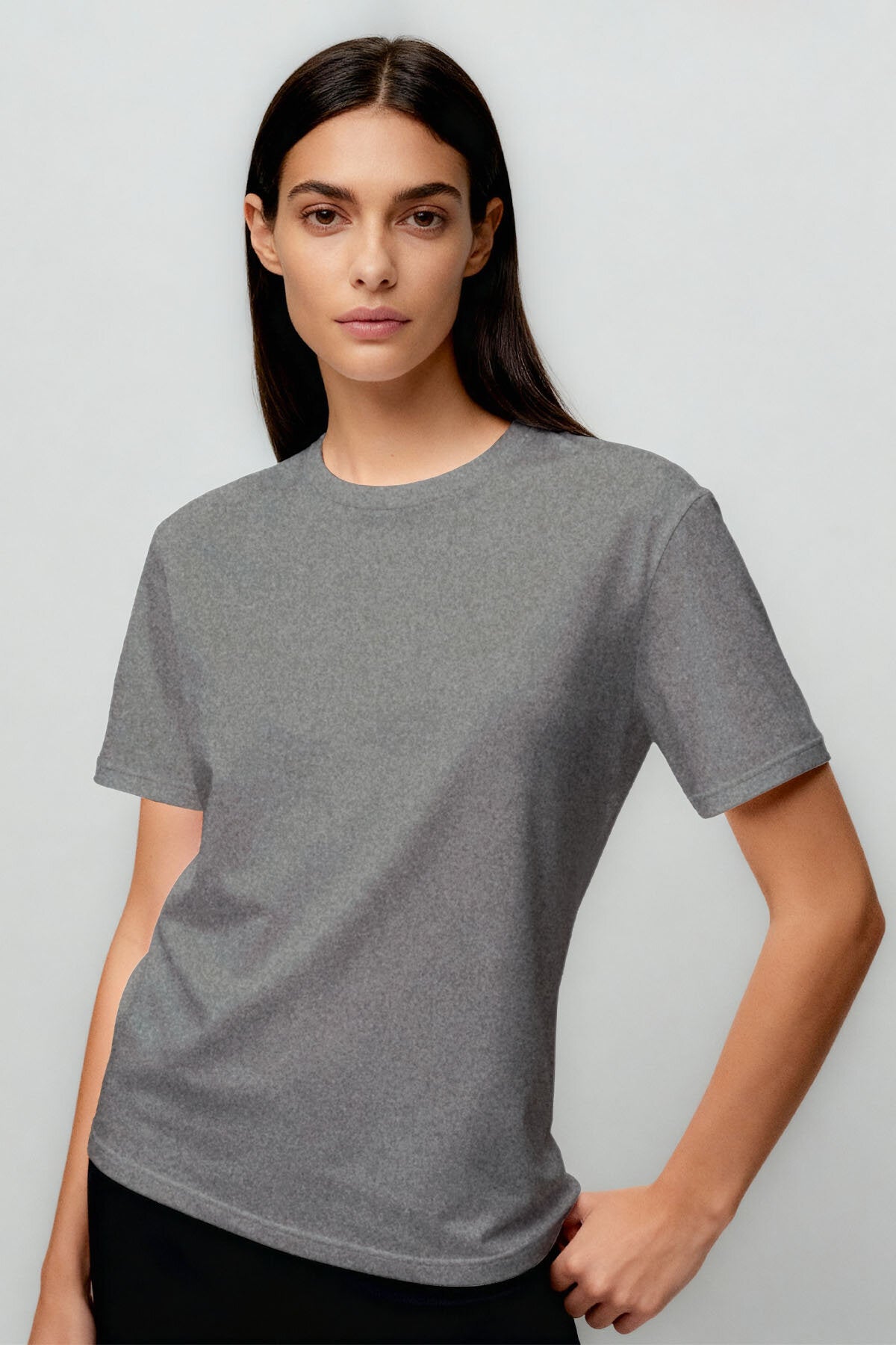 Image of Tricou de damă cu croială standard, guler rotund, set de 5 bucăți - 97311