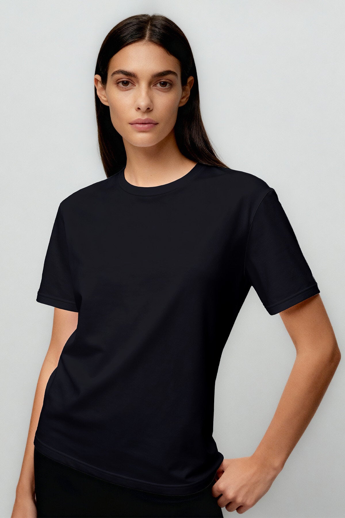 Image of Tricou de damă cu croială standard, guler rotund, set de 5 bucăți - 97311