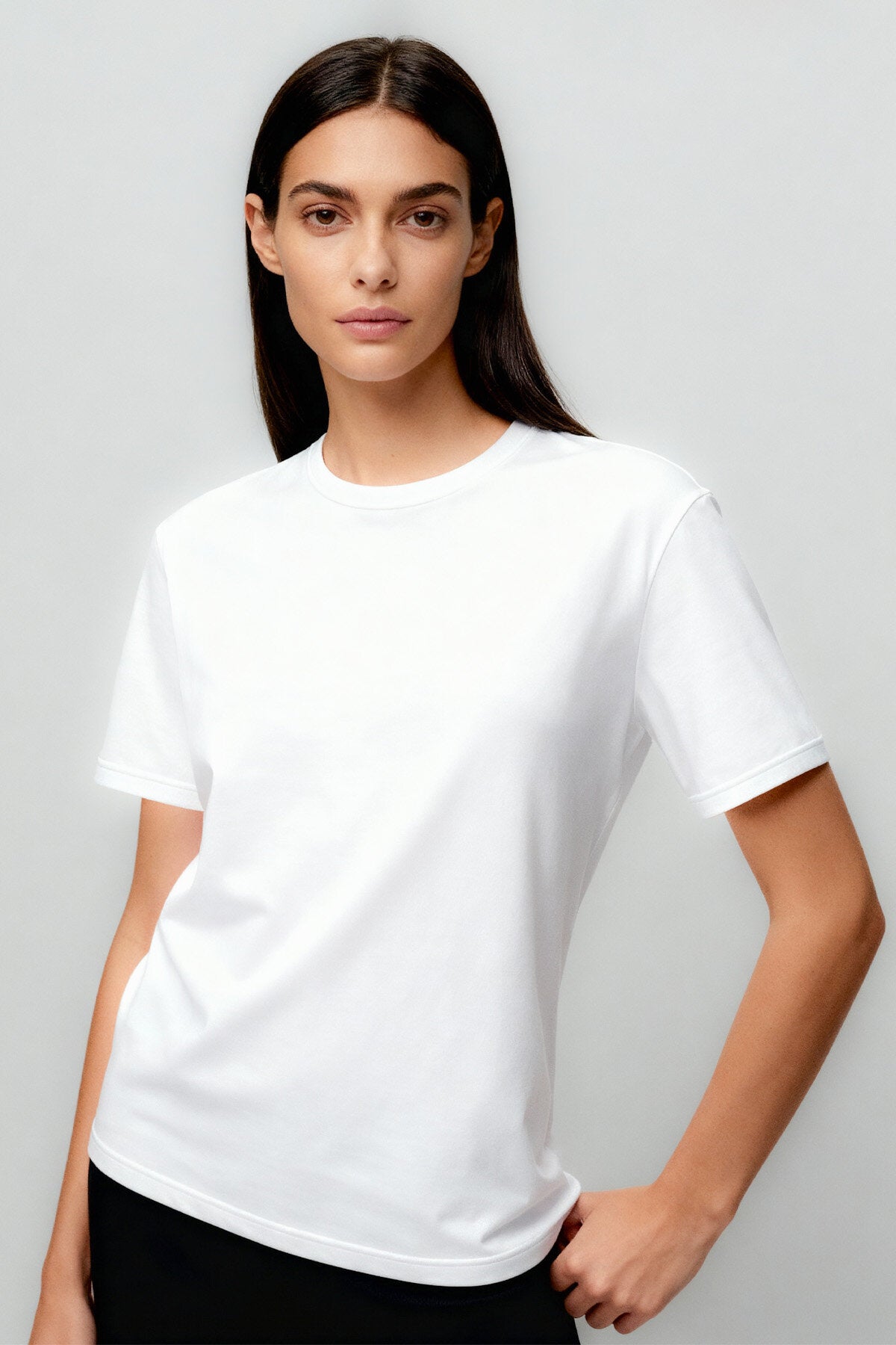 Image of Tricou de damă cu croială standard, guler rotund, set de 5 bucăți - 97311