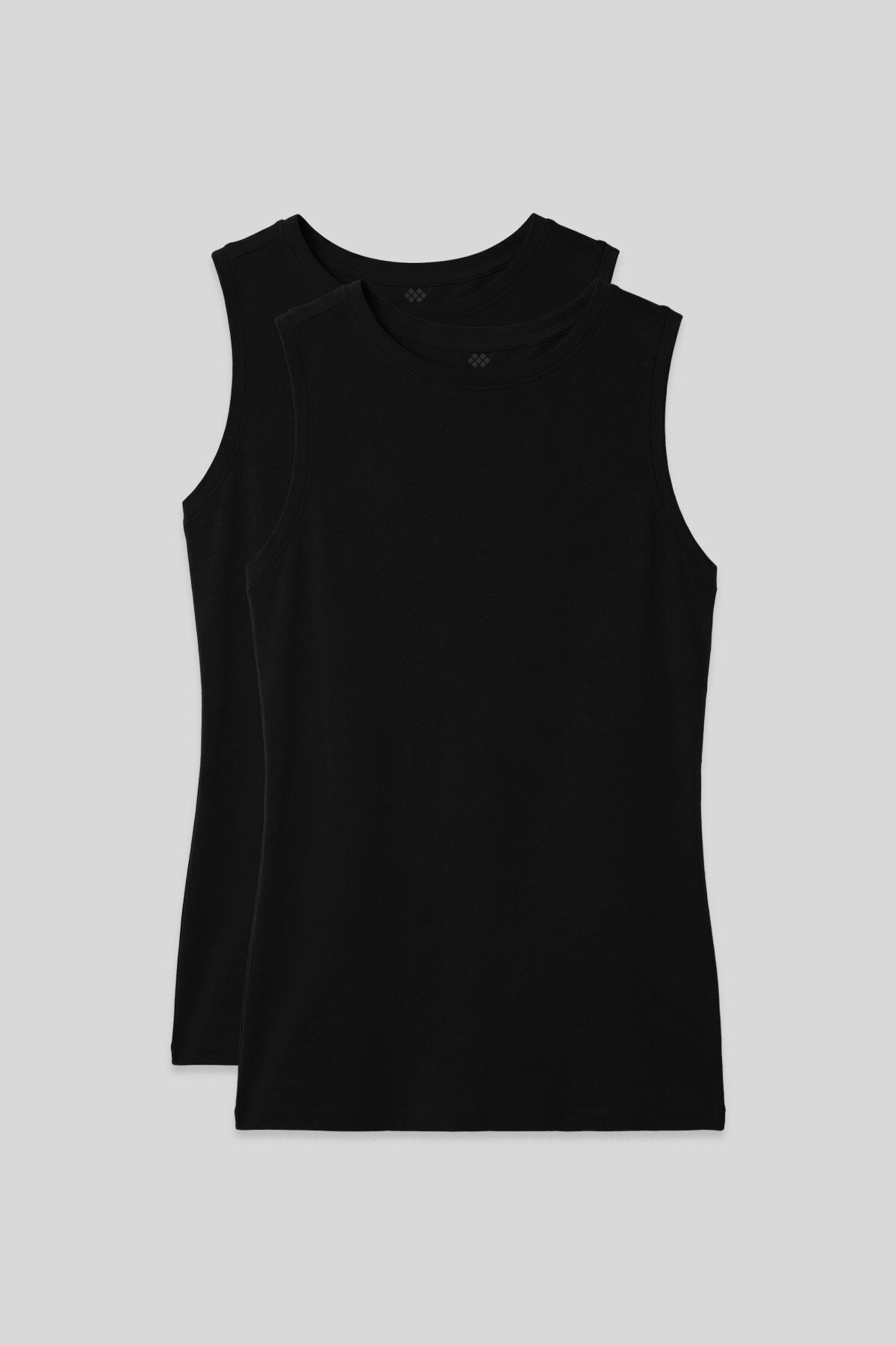 Image of Slim Fit Basic O Yaka 2'li Paket Siyah Kadın Atlet - 97313