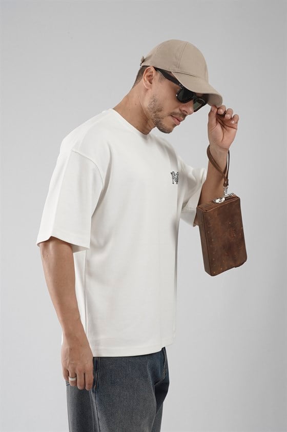 Image of Double Face Oversize T-shirt with Back Print Detail
