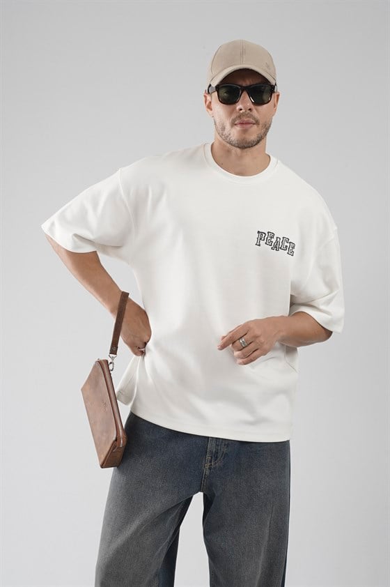 Image of Double Face Oversize T-shirt with Back Print Detail