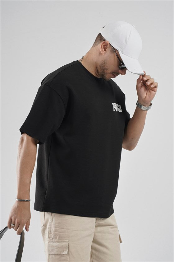 Image of Sırtı Baskı Detaylı Double Face Oversize Kalıp Tişört