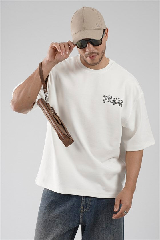 Image of Double Face Oversize T-shirt with Back Print Detail