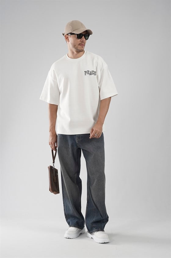 Image of Double Face Oversize T-shirt with Back Print Detail