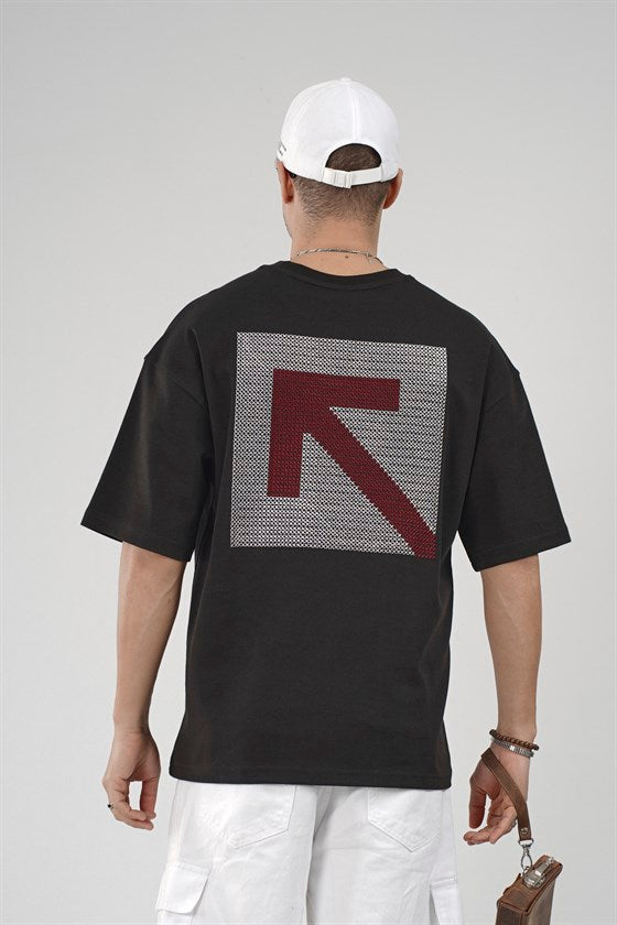 Image of Men's Oversize T-Shirt with Mesh Print Detail on the Back