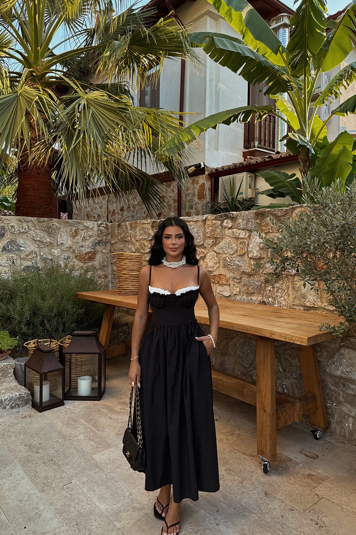 Image of Siyah Madella Midi Elbise ATE-1382