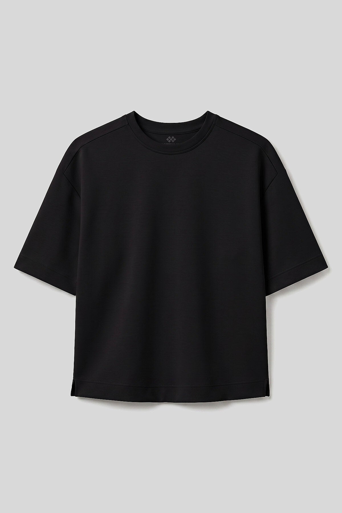 Image of Siyah O Yaka Oversize Kısa Kollu Kadın T-Shirt - 97316