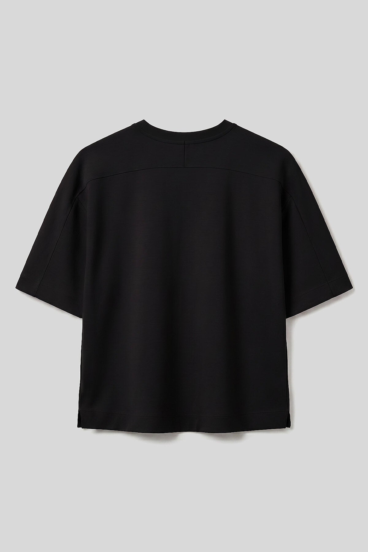 Image of Siyah O Yaka Oversize Kısa Kollu Kadın T-Shirt - 97316