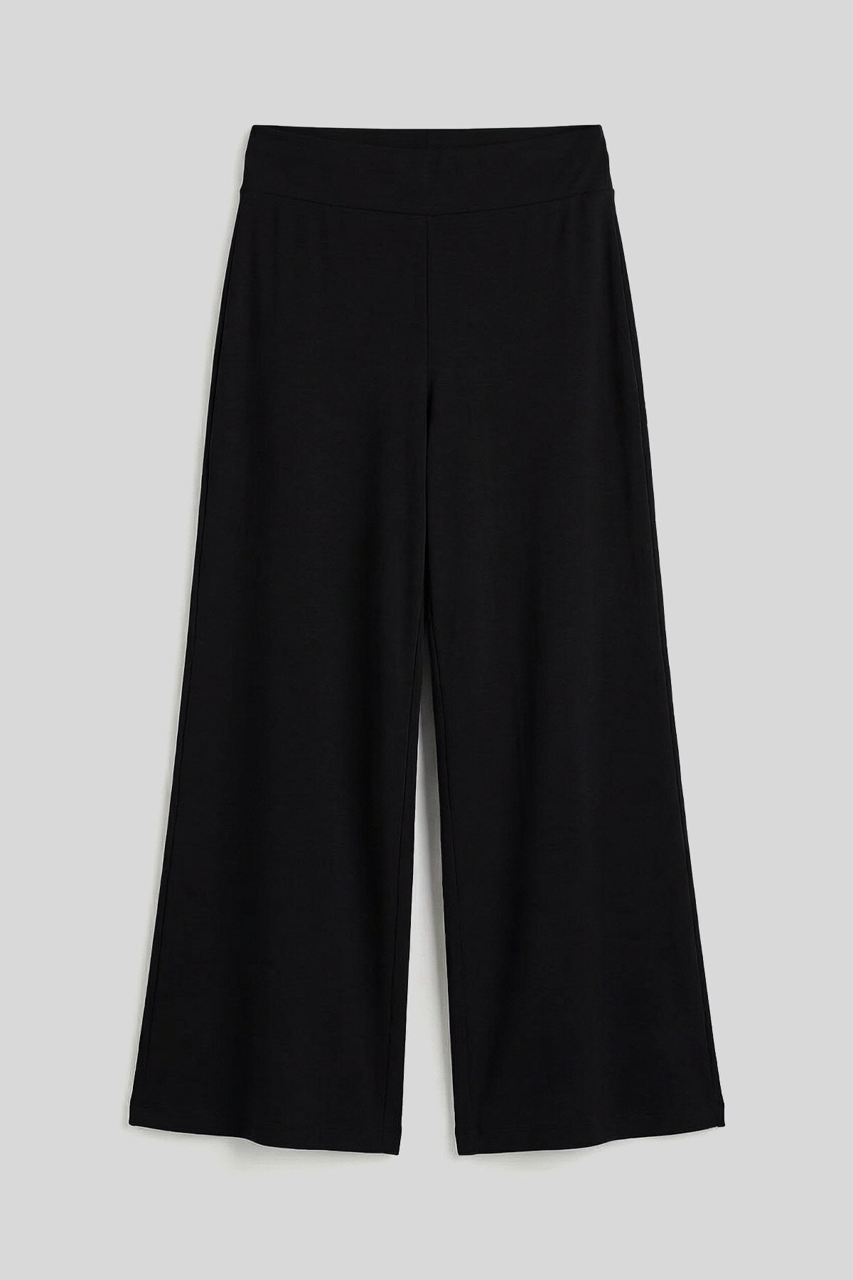 Image of Pantaloni palazzo negri cu croială largă, stil corset, pentru femei - 94681