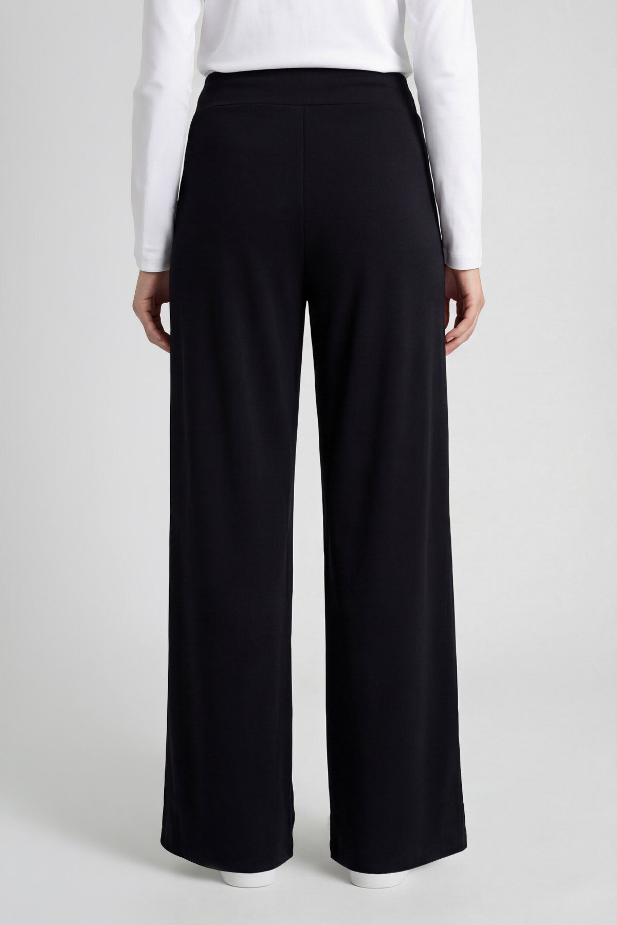 Image of Siyah Comfort Fit Geniş Paça Korsajlı Palazzo Kadın Pantolon - 94681