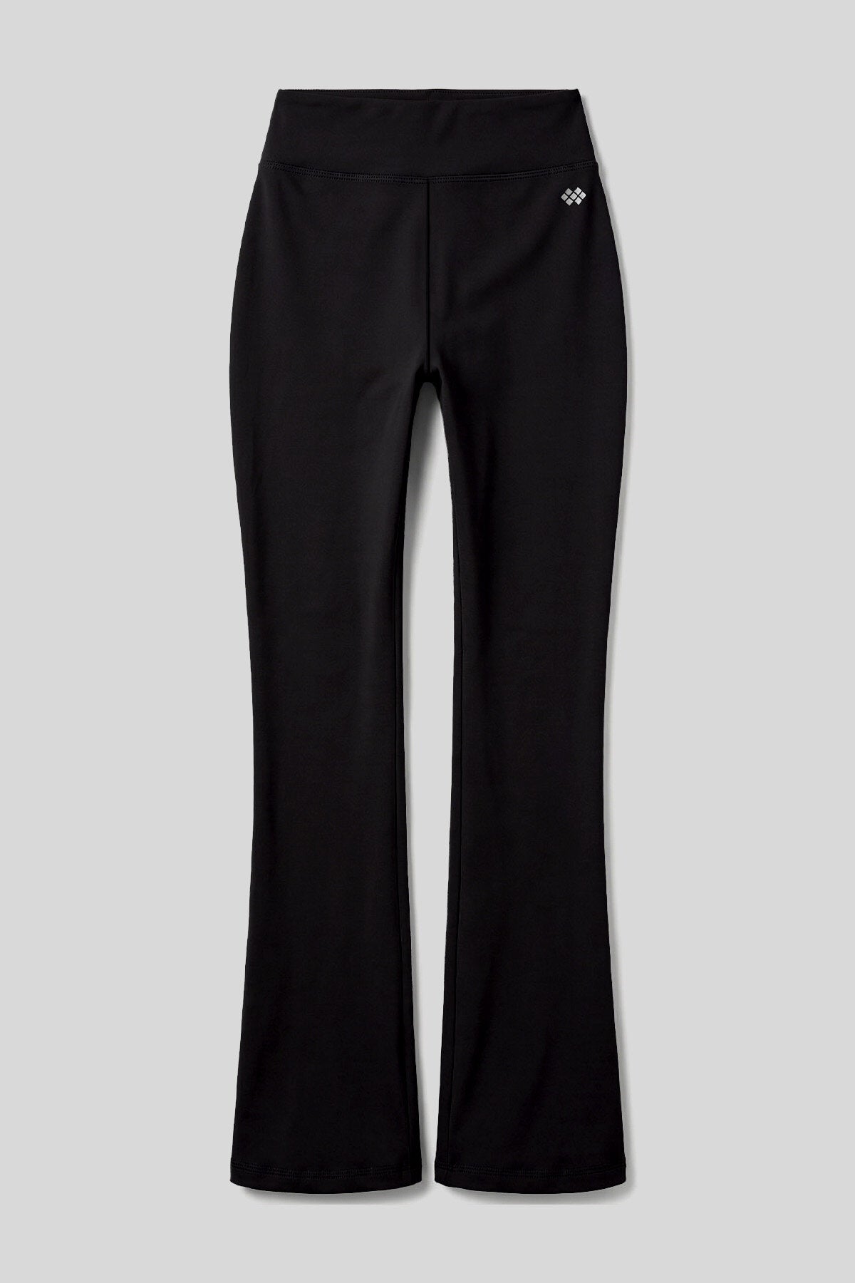 Image of Black Flexible High Waist Sports Performance Women's Flare Leggings - 94686