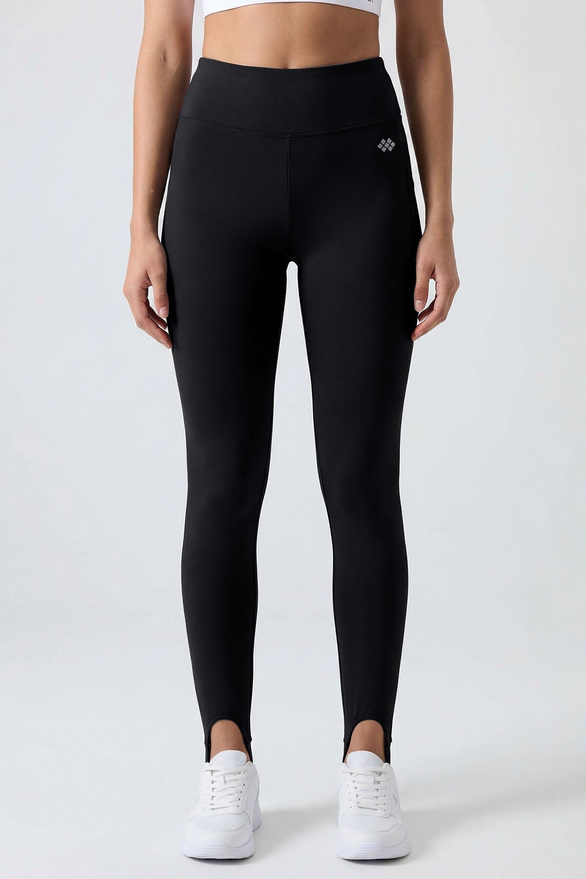 Image of Siyah Standart Fit Esnek Spor Performans Kadın Topuklu Tayt - 94685