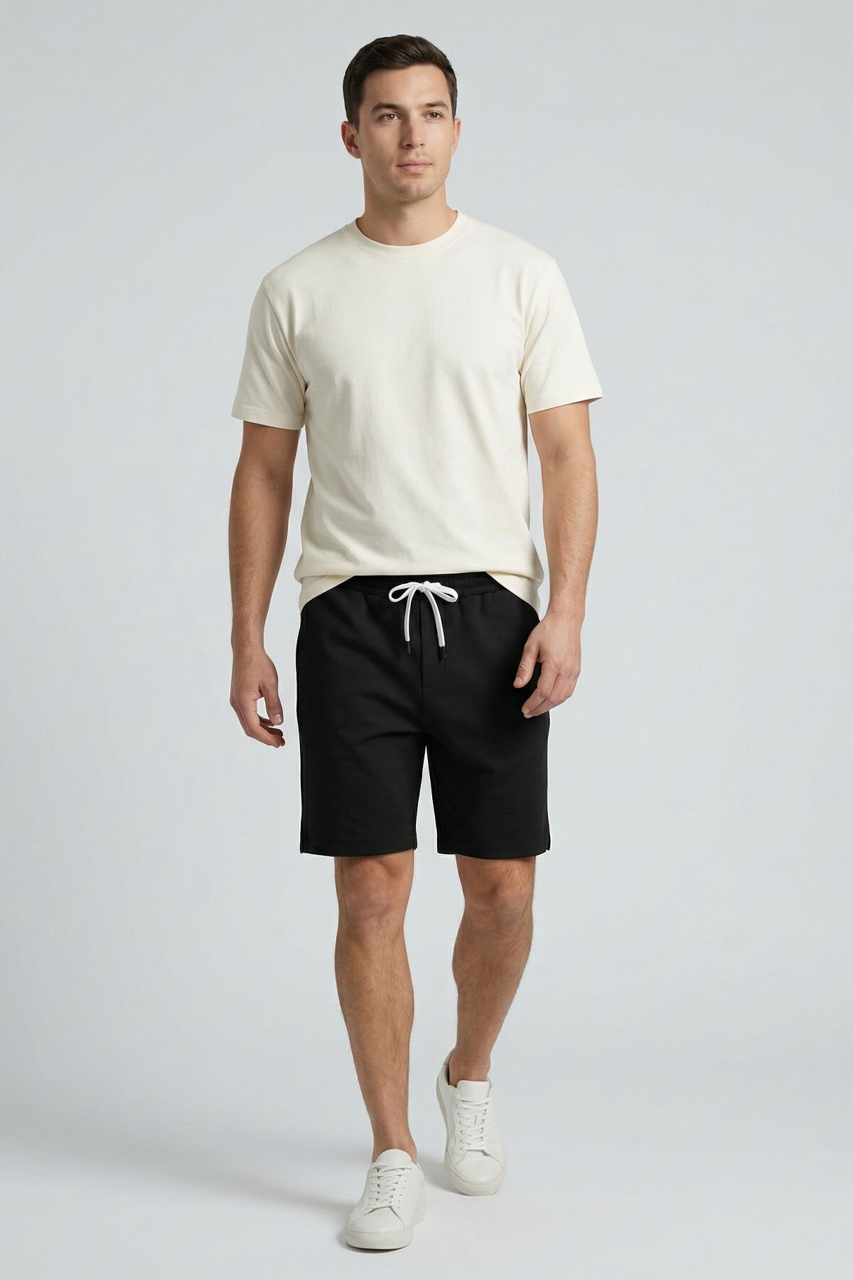 Image of Siyah Standart Fit Basic Arka Cepli Erkek Şort - 81314