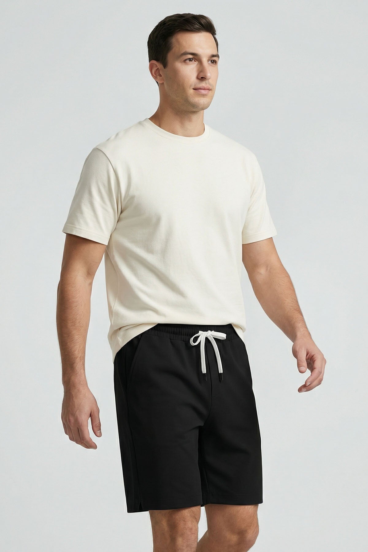 Image of Siyah Standart Fit Basic Arka Cepli Erkek Şort - 81314