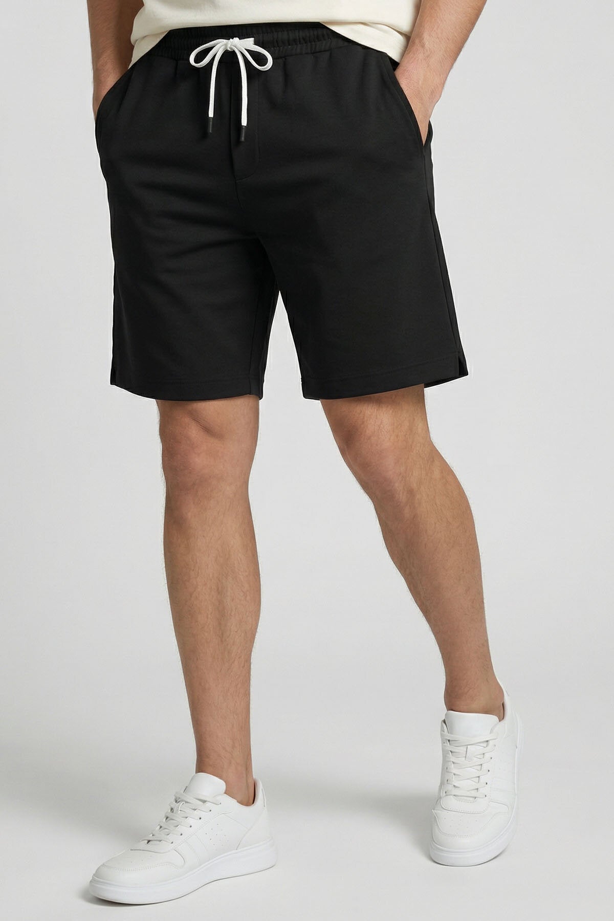 Image of Siyah Standart Fit Basic Arka Cepli Erkek Şort - 81314