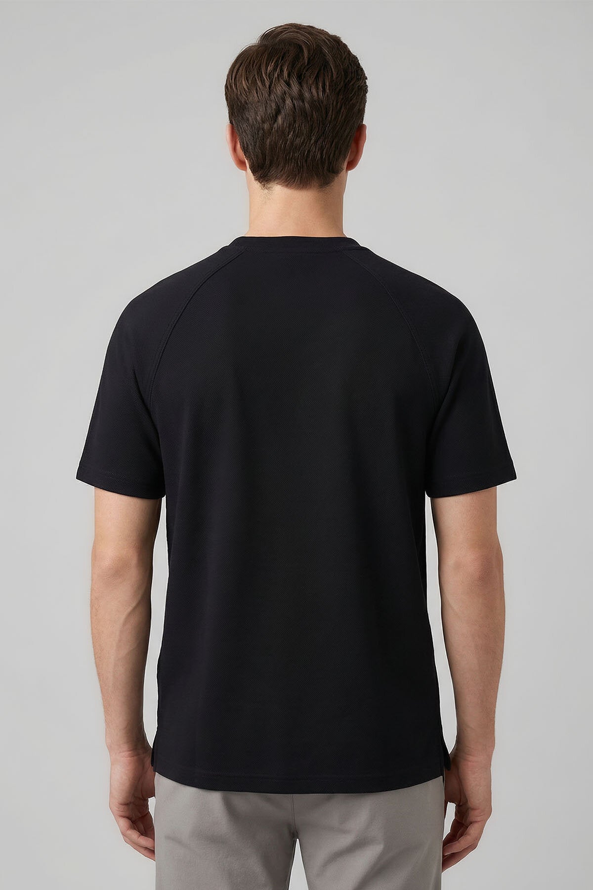 Image of Siyah Rahat Form Esnek Nefes Alabilir Erkek T-Shirt - 88495