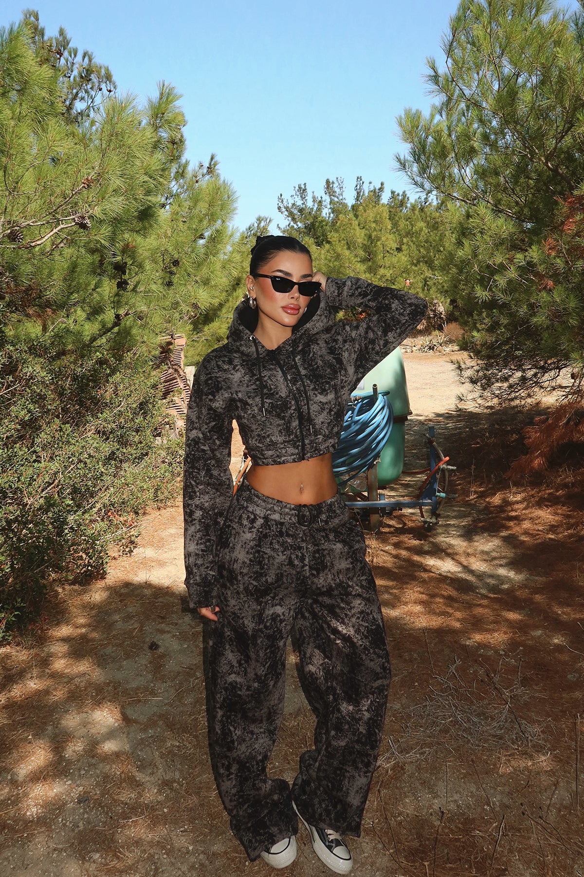 Image of Siyah Joelle Desenli Eşofman Takım ATE-3642