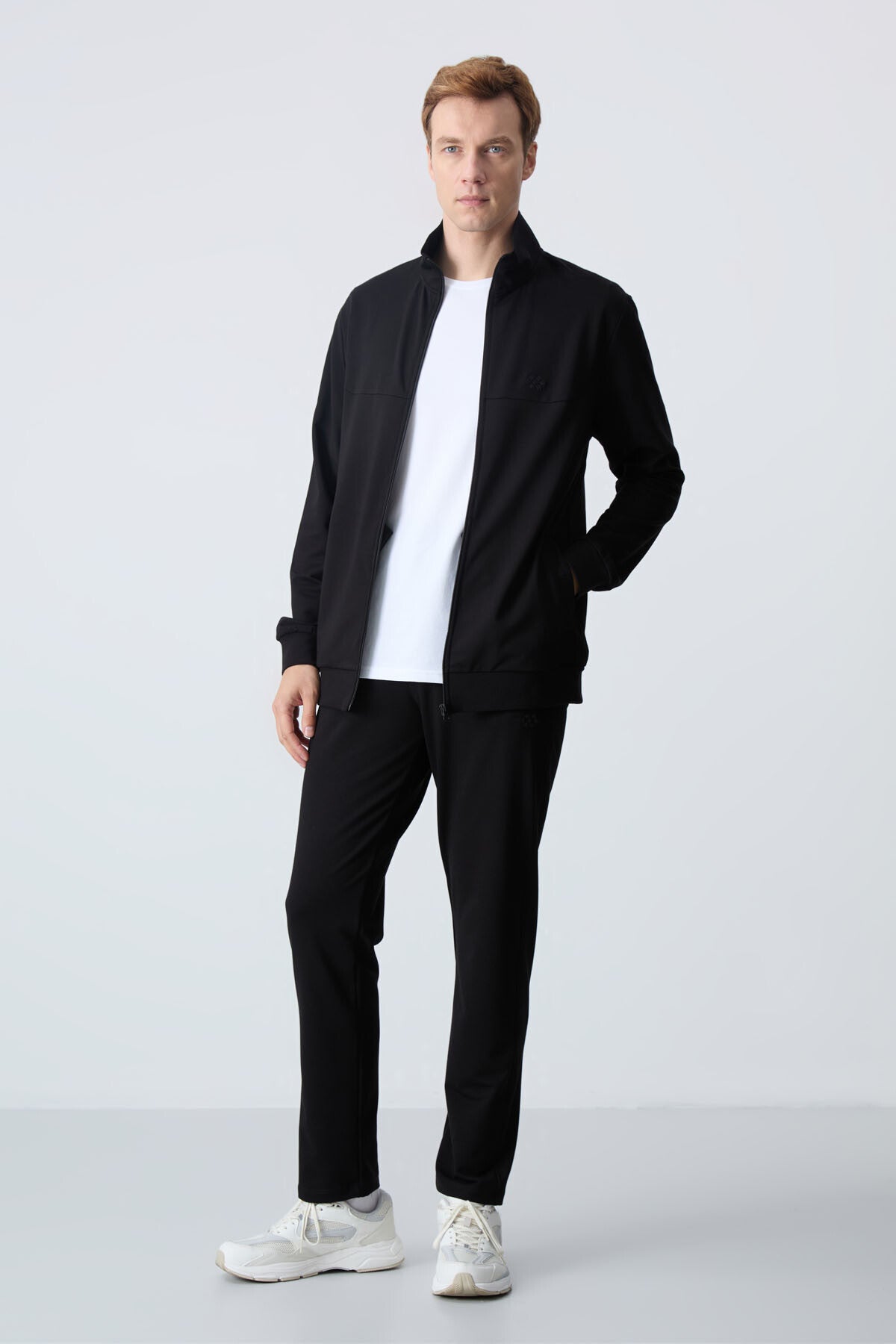 Image of Siyah Pamuklu Kalın Yumuşak Dokulu Comfort Fit Basic Erkek Eşofman Takım - 85260