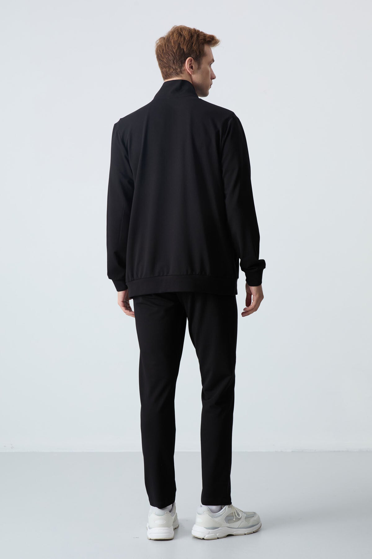 Image of Siyah Pamuklu Kalın Yumuşak Dokulu Comfort Fit Basic Erkek Eşofman Takım - 85260