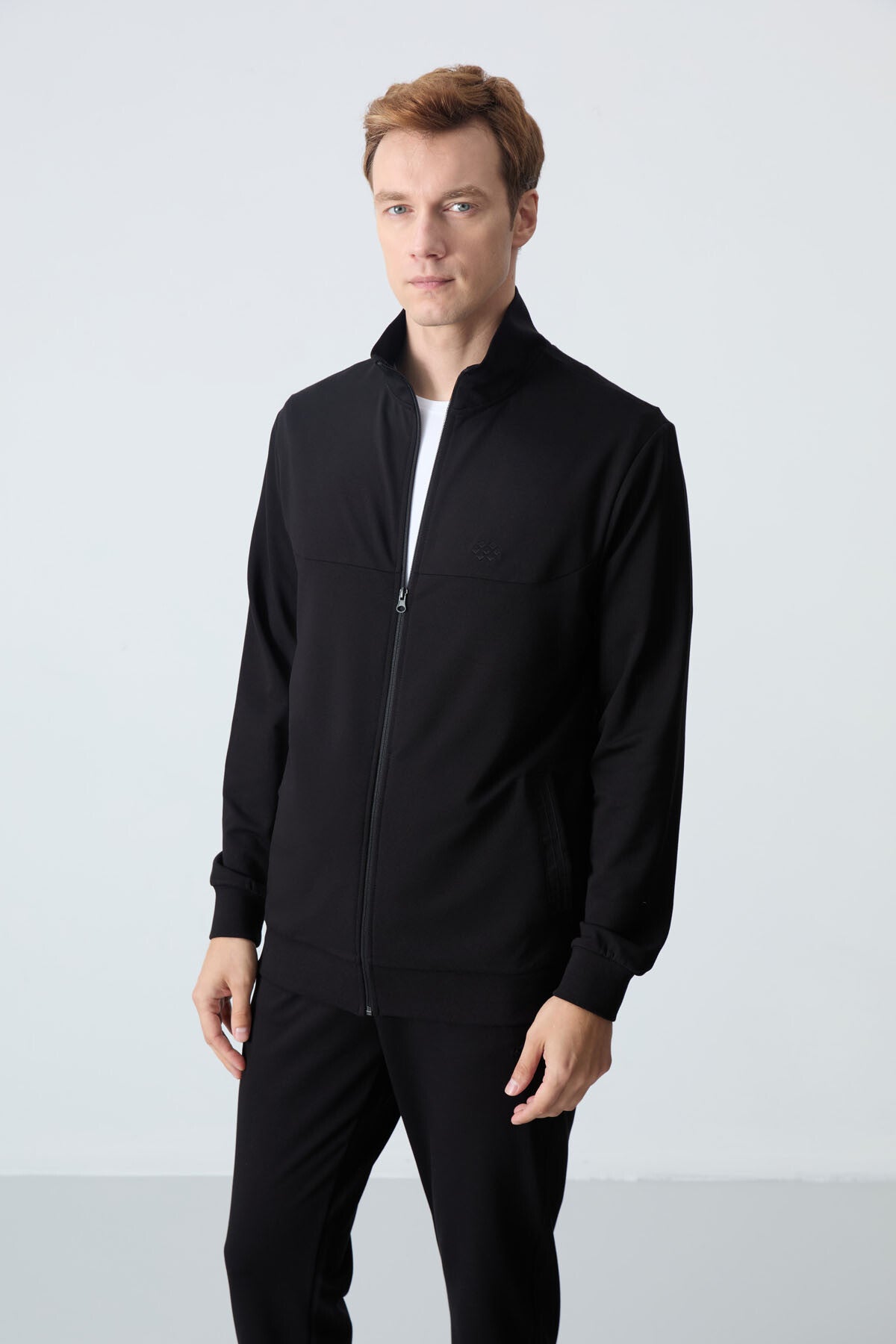 Image of Siyah Pamuklu Kalın Yumuşak Dokulu Comfort Fit Basic Erkek Eşofman Takım - 85260
