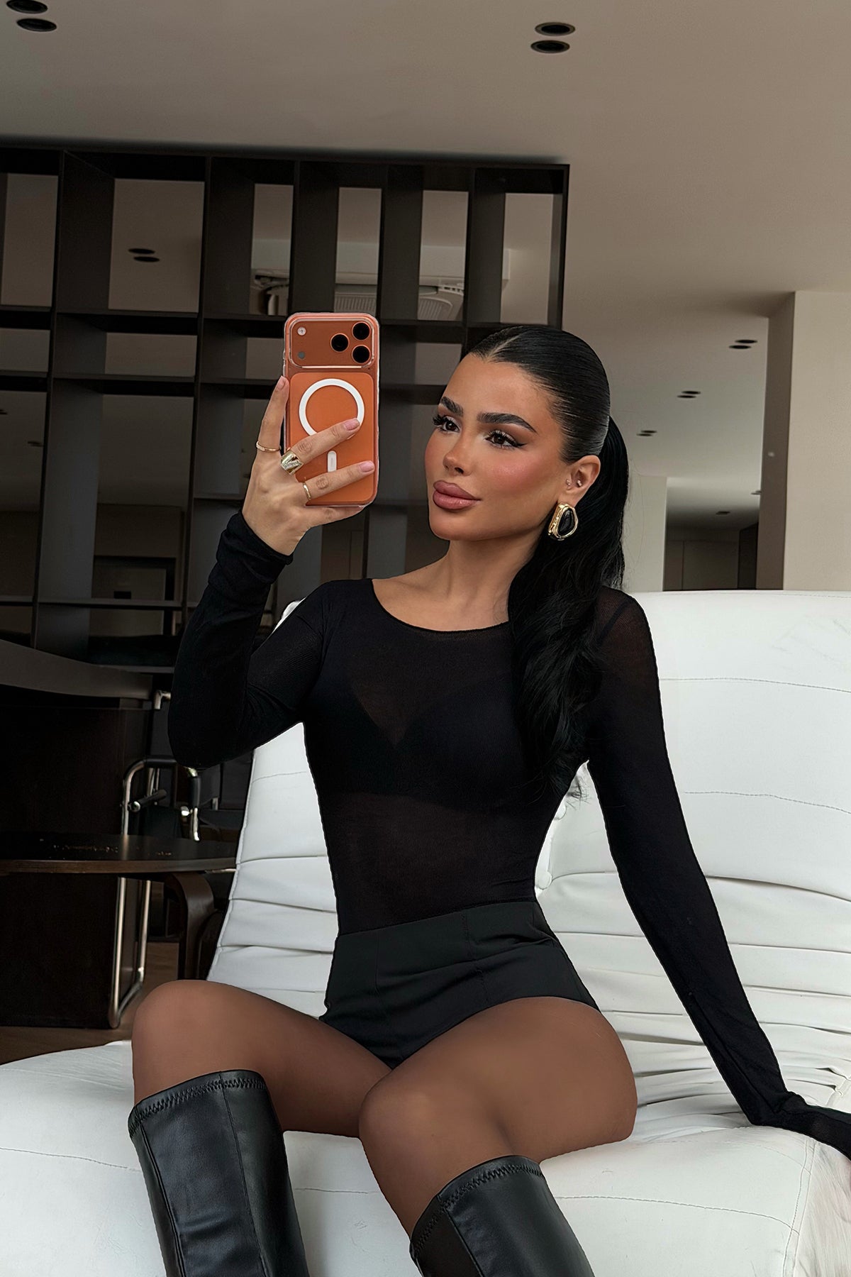 Image of Siyah Intims Transparan Body ATE-4584