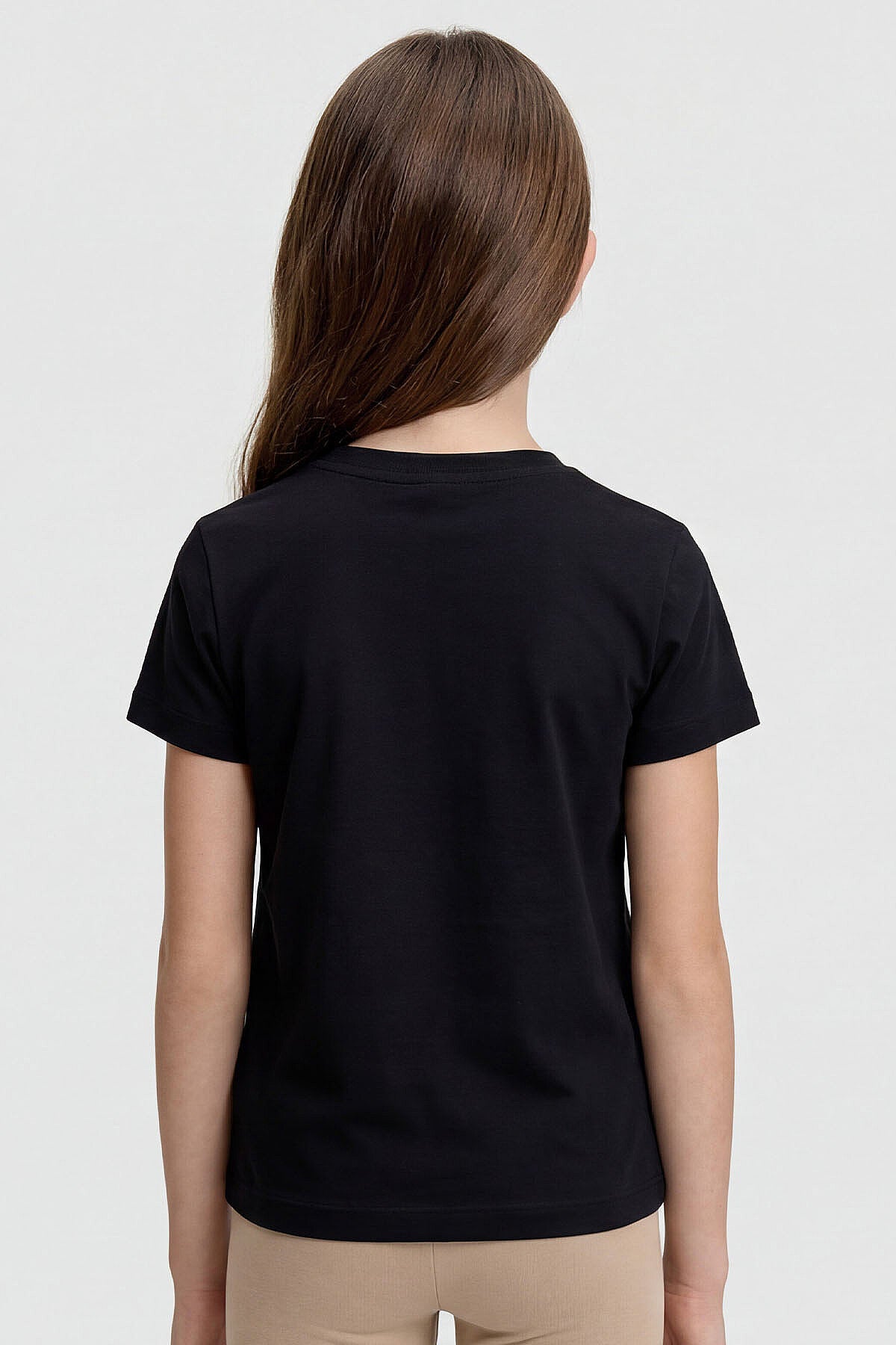 Image of Siyah O Yaka Standart Fit Basic Unisex Çocuk T-Shirt - 11328