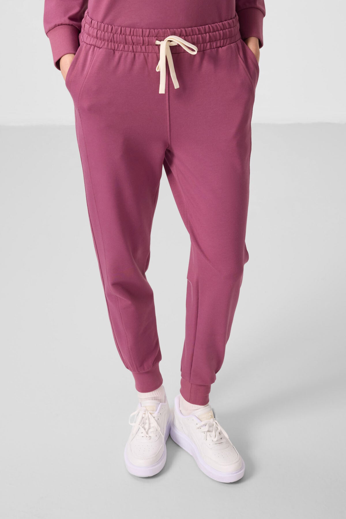 Image of Soft Vişne Kapüşonlu Oversize Kadın Eşofman Takım - 95336