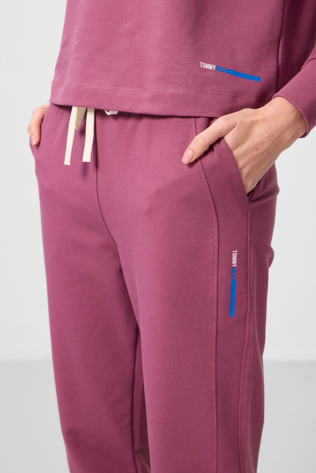 Image of Soft Vişne Kapüşonlu Oversize Kadın Eşofman Takım - 95336