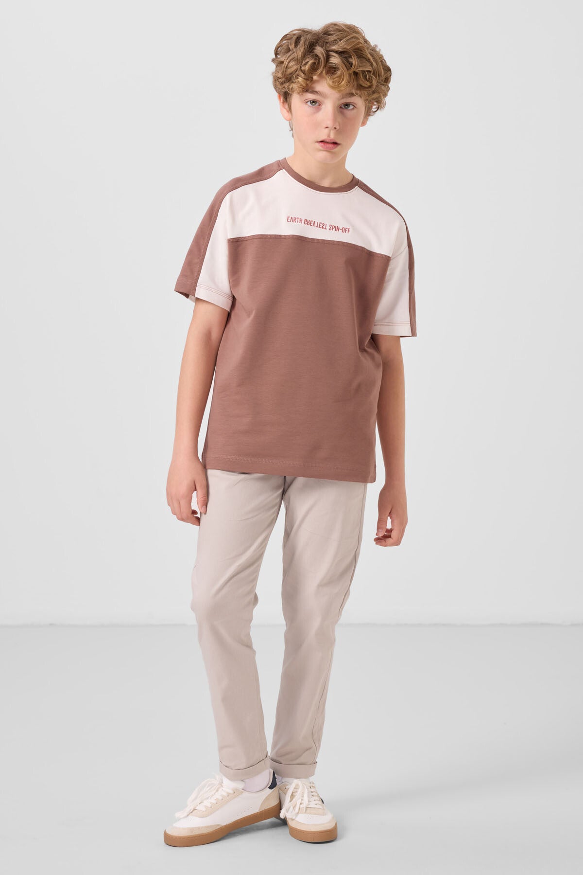 Image of Taş Standart Fit Dokuma Hafif Esnek Chino Erkek Çocuk Pantolon - 11272