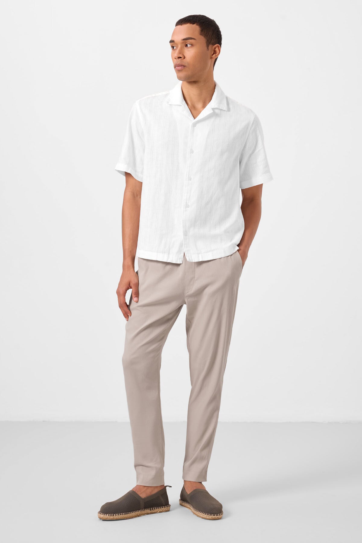 Image of Taş Standart Fit Dokuma Hafif Esnek Chino Erkek Pantolon - 82177