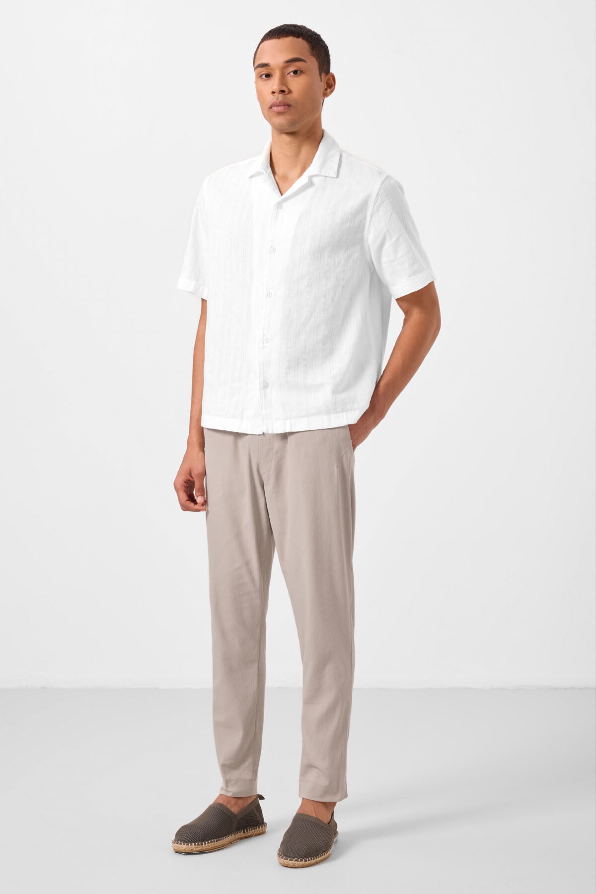 Image of Taş Standart Fit Dokuma Hafif Esnek Chino Erkek Pantolon - 82177