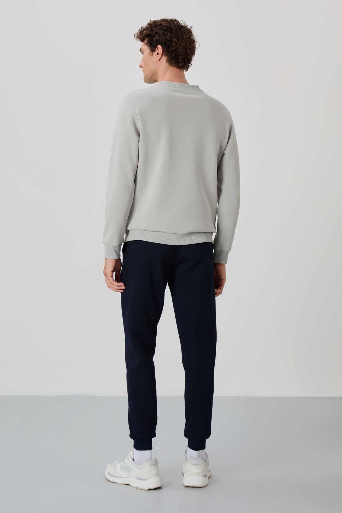 Image of Andy Taş - Navy Blue Fleece Men's Tracksuit Set - 85190