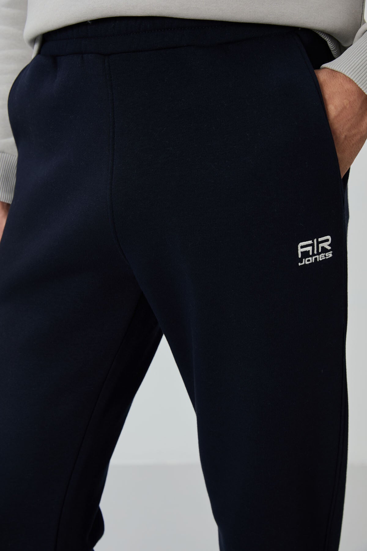 Image of Andy Taş - Navy Blue Fleece Men's Tracksuit Set - 85190