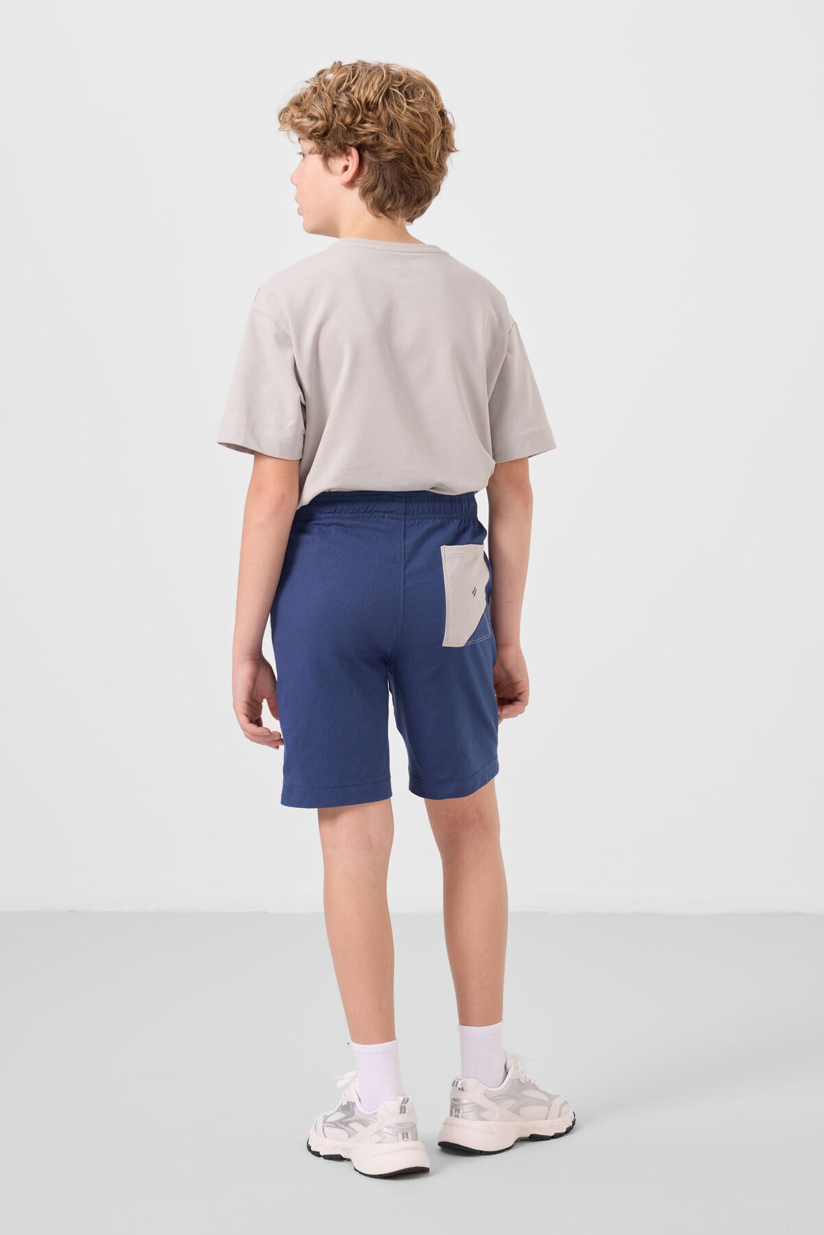 Image of Taş-Parlament Pamuklu Oversize Fit Dokuma Hafif Esnek Chino Erkek Çocuk Şort Takım - 11278