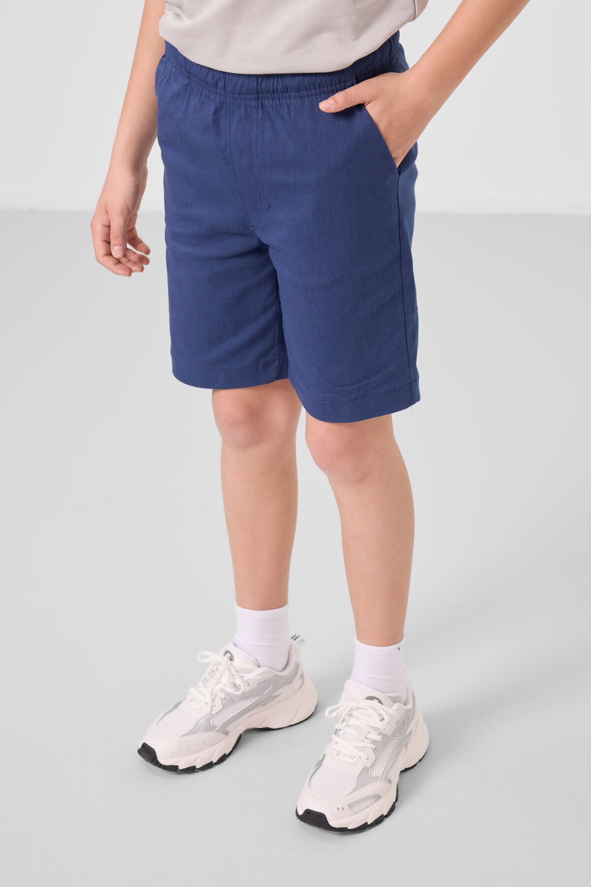 Image of Taş-Parlament Pamuklu Oversize Fit Dokuma Hafif Esnek Chino Erkek Çocuk Şort Takım - 11278