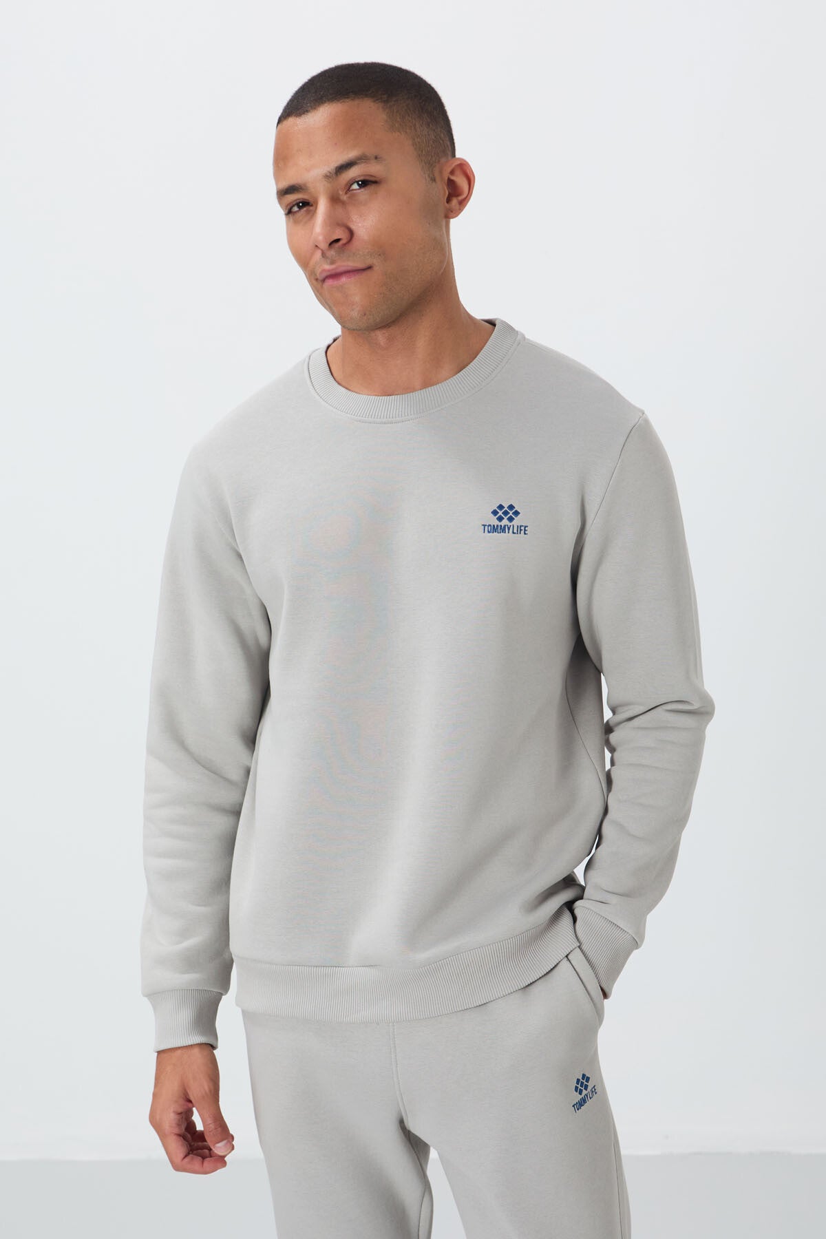 Image of Taş Pamuklu Kalın İçi Tüylü Yumuşak Dokulu Comfort Fit Nakışlı Erkek Eşofman Takım -85265