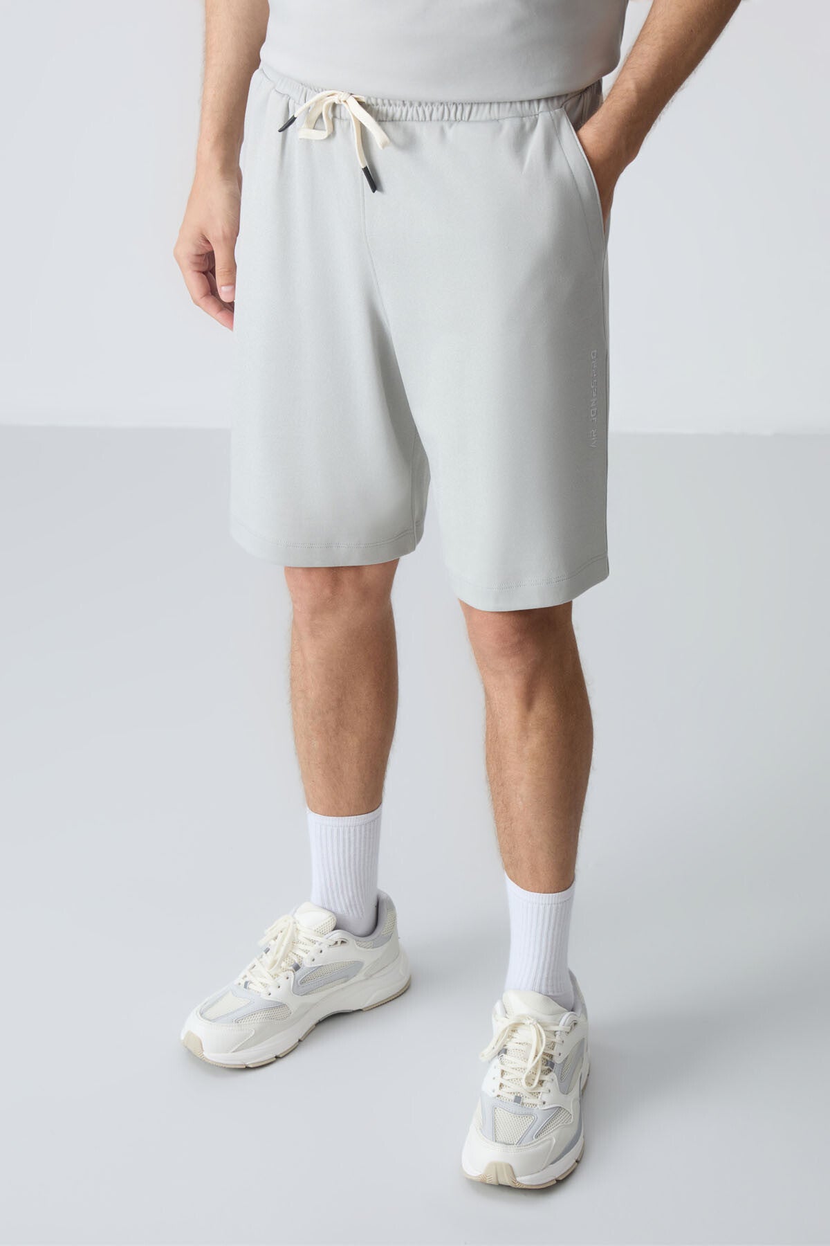 Image of Taş Pamuklu Kalın Yumuşak Dokulu Oversize Fit Basic Erkek Şort Takım - 85257