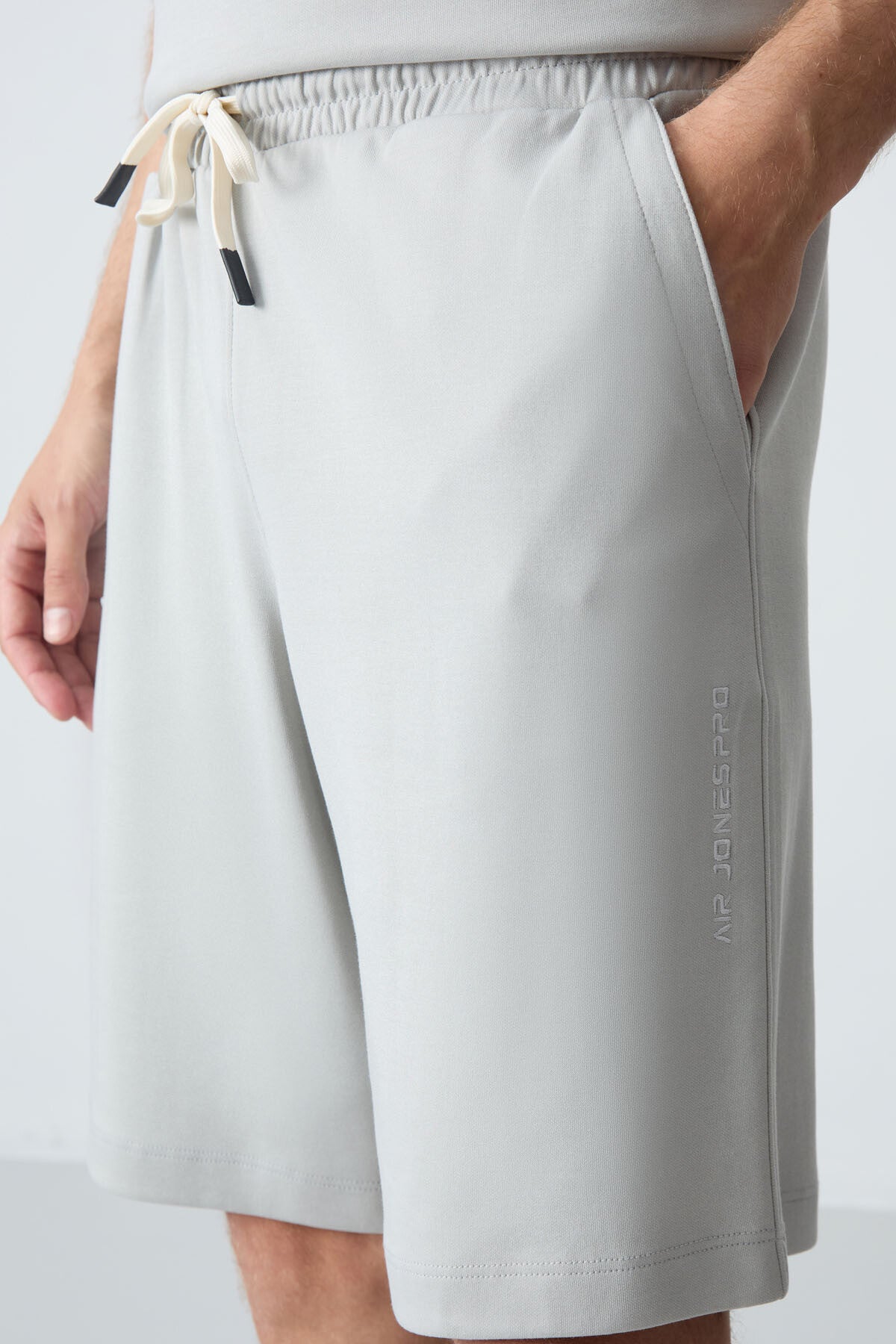 Image of Taş Pamuklu Kalın Yumuşak Dokulu Oversize Fit Basic Erkek Şort Takım - 85257