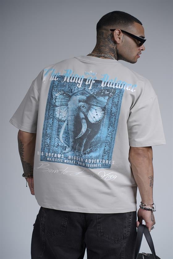 Image of The King Of Balance Baskılı Oversize Kalıp Unisex Tişört