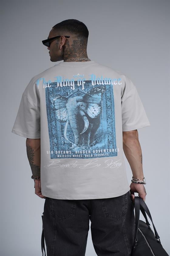 Image of The King Of Balance Baskılı Oversize Kalıp Unisex Tişört