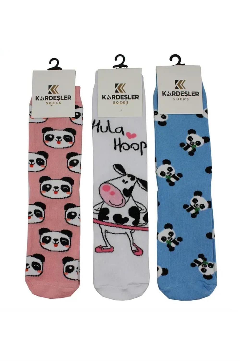 Image of Șosete unisex colorate cu desene animate, la gleznă, pachet de 3