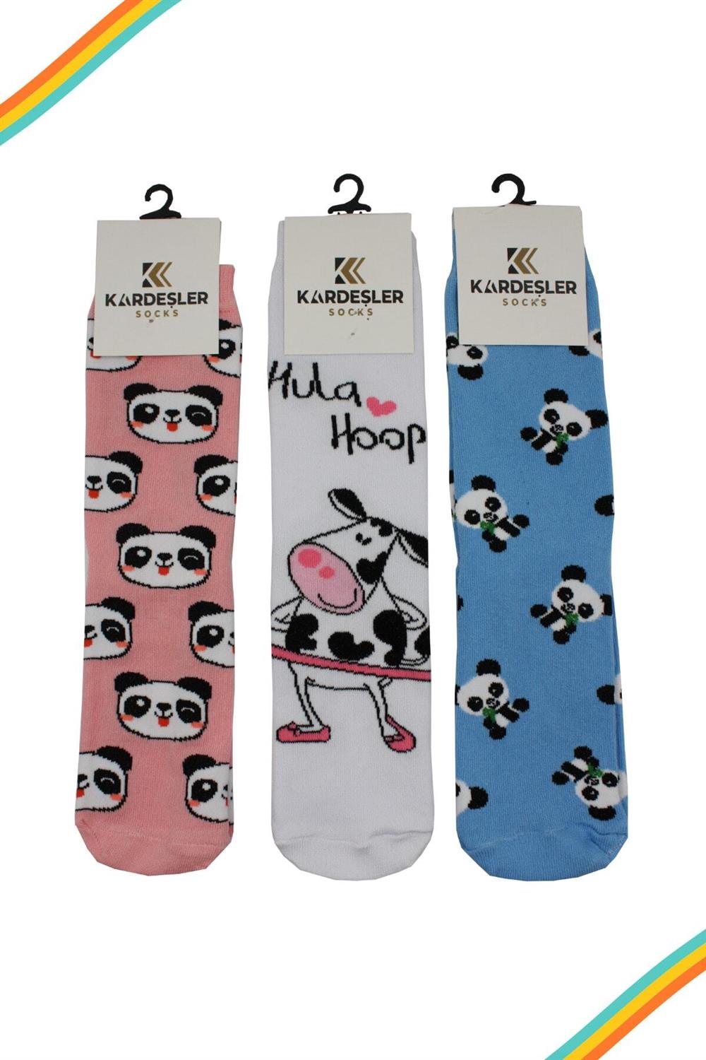 Image of Șosete unisex colorate cu desene animate, la gleznă, pachet de 3
