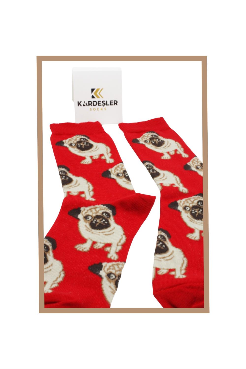 Image of Unisex Renkli Köpek Desenli Çorap Neşeli Çoraplar