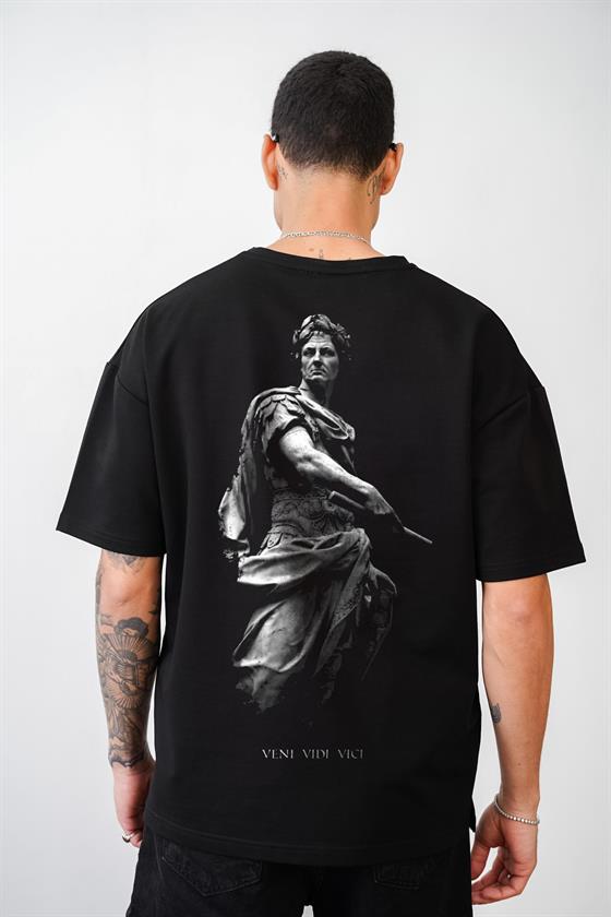 Image of Veni Vidi Vici Baskılı Unisex Oversize Kalıp Tişört