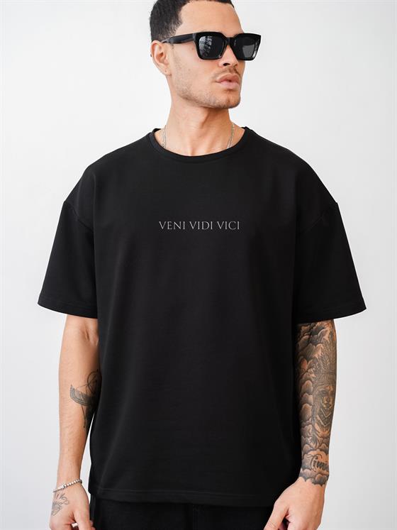 Image of Veni Vidi Vici Baskılı Unisex Oversize Kalıp Tişört