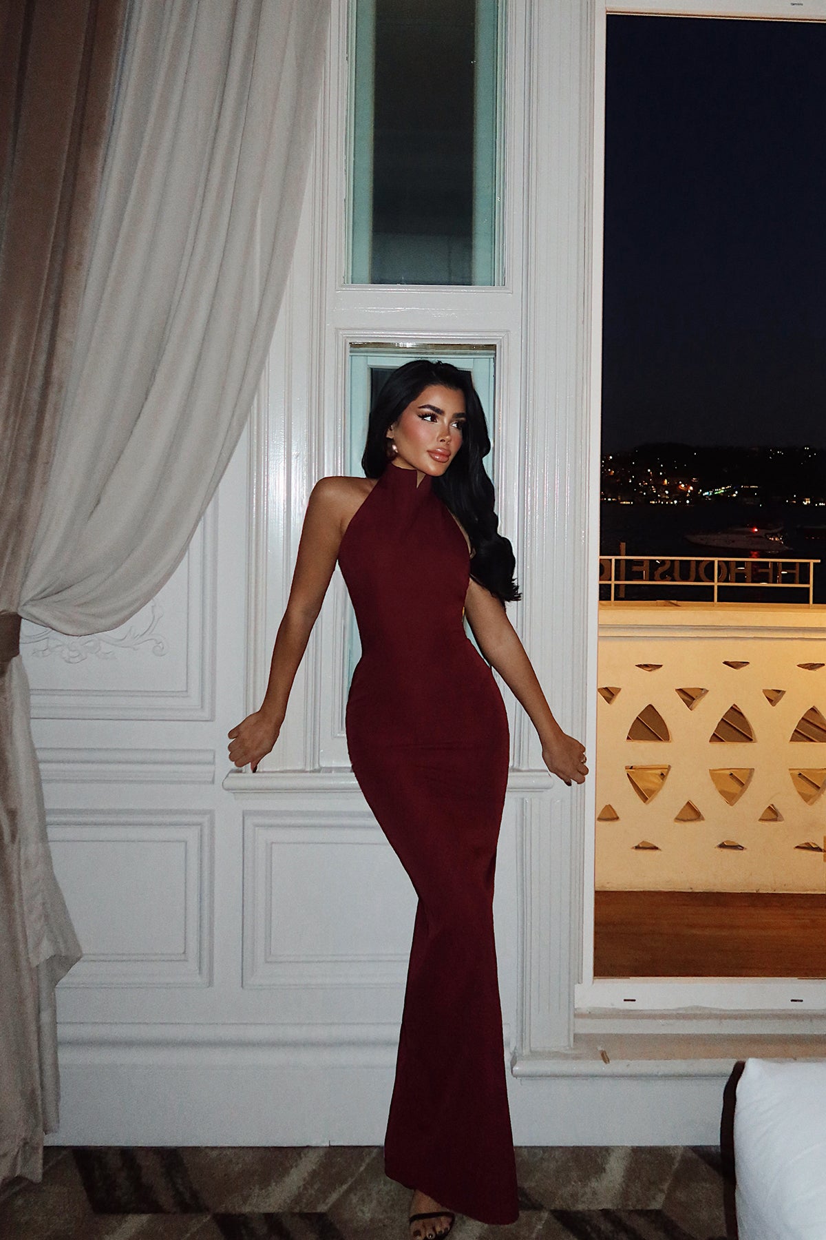 Image of Vişne Çürüğü Doria Uzun Elbise ATE-3614